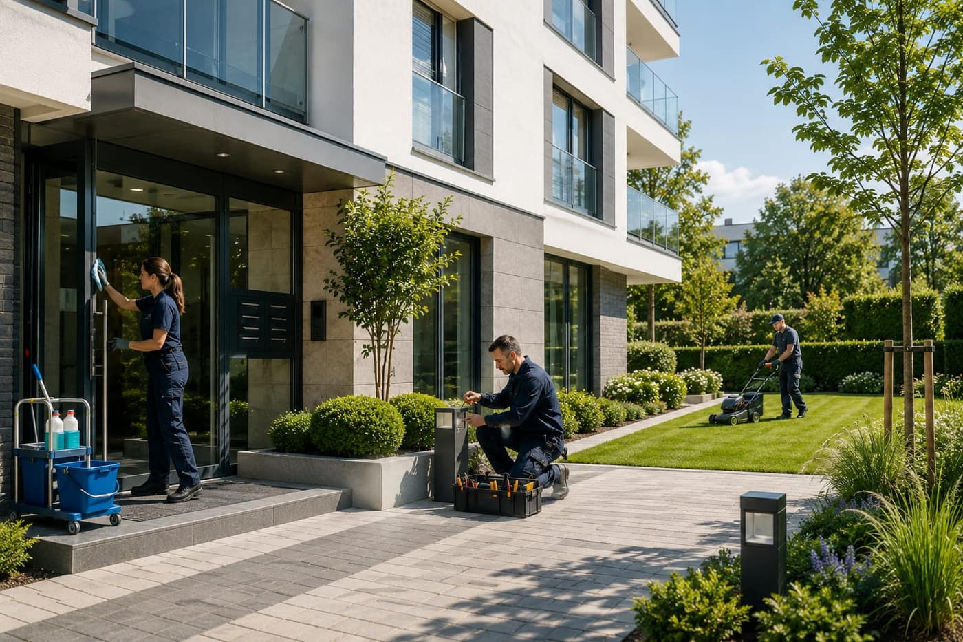 ATDU-Team im Einsatz: Eingangsreinigung, Hausmeisterservice und Gartenpflege